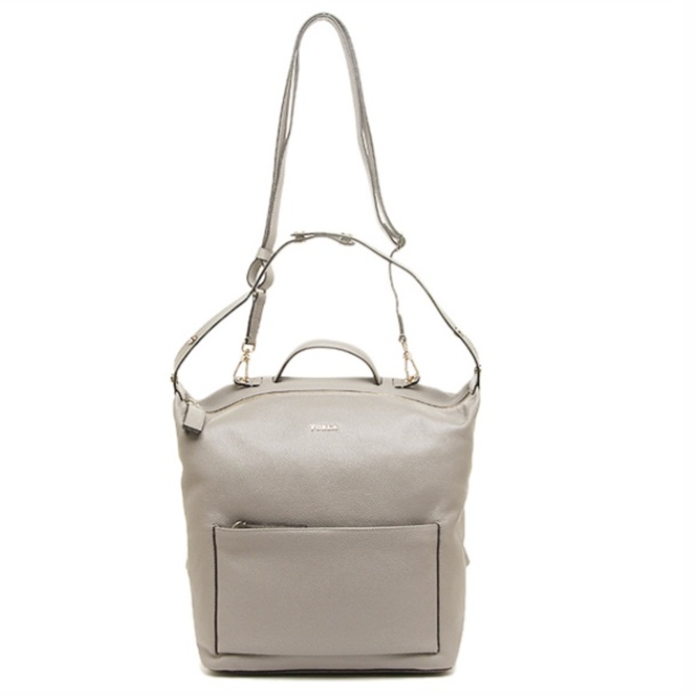 Furla Leather Bag - Dafne Backpack Gray Authentic - Picture 2 of 8